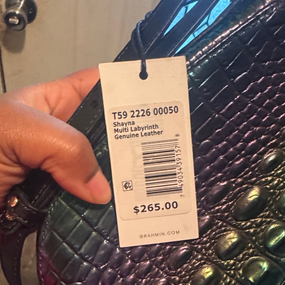 Brahmin Iridescent Crocodile Embossed Crossbody Bag - Genuine Leather - Picture 5 of 5